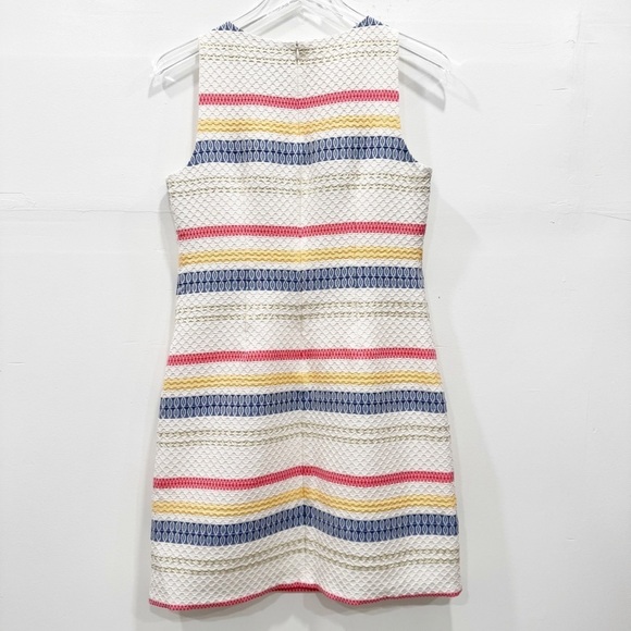 Vince Camuto Mix Jacquard Stripe Sleeveless Sheath Dress Size 4 Yellow Multi - Picture 5 of 5